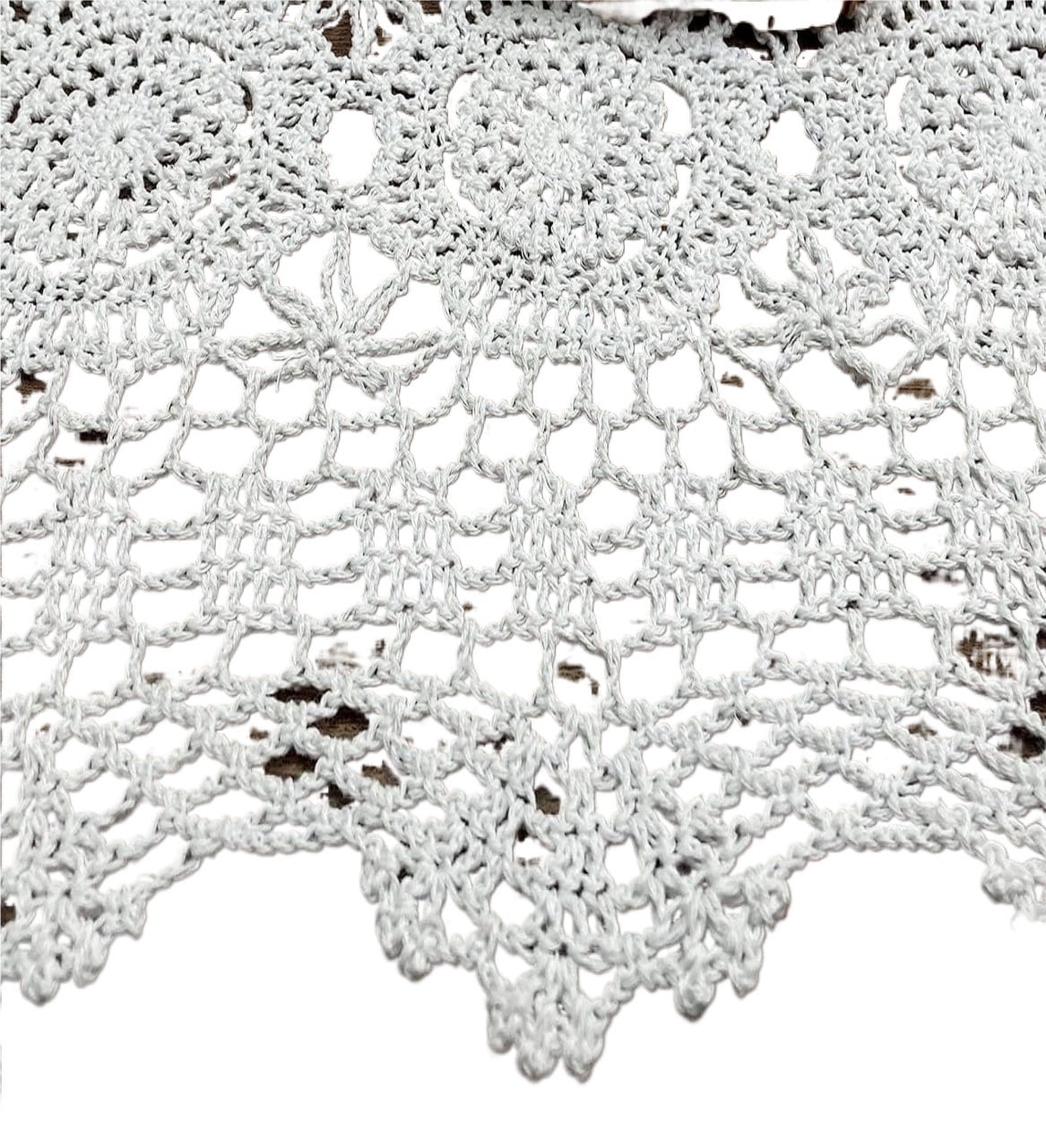 Rectangular Cotton Handwork Crochet Lace Table Runner Cloth Doilies, Table Centerpieces for Dining Room