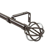 Urbanest 3/4" Diameter Designer Steel Cage Single Curtain Rod – Heavy Metal Decorative Finials, Drapery Hardware for Window Treatments, 28" to 48", Oil-rubbed Bronze (ORB)