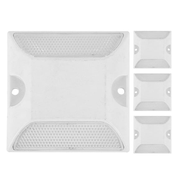 MLINS 4pcs Reflective Driveway Reflectors White Plastic Pavement Markers Asphalt Lane Markers Highway Reflective Safety Sign for Safety