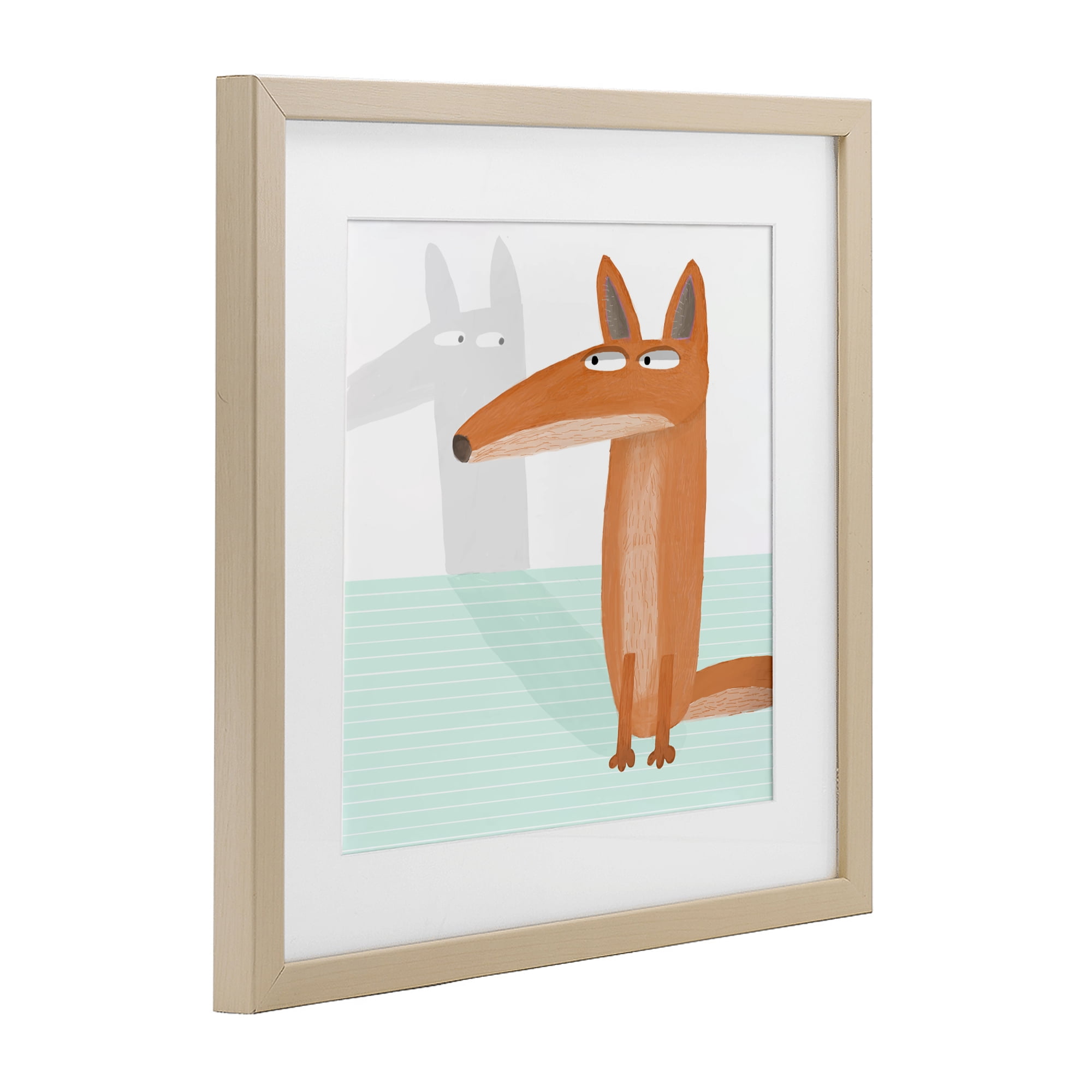 Stupell Industries Whimsical Fox Shadow Birch Framed Print Under Glass, design by Carla Daly