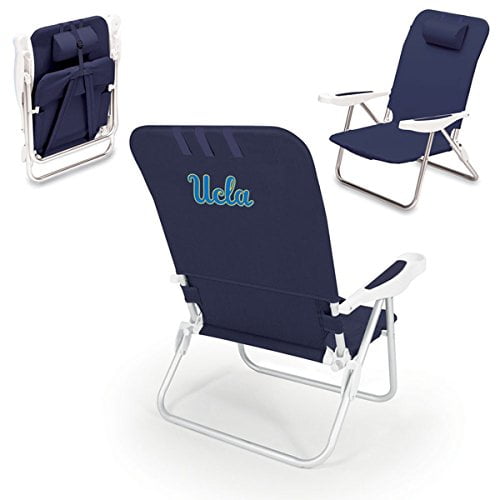 Picnic Time Fauteuil de Plage Monaco Bleu(UCLA Bruns)Imprimé Numérique
