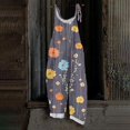 thumbnail image 2 of WTOBBY Women's Floral Printed One-Piece Pants Jumpsuit, Casual Loose Fit with Retro Straps in Cotton and Linen Blend, Perfect for Comfortable Fashion,Blue2XL, 2 of 6