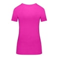 thumbnail image 5 of ACTIVE UNIFORMS SCRUBS Women's Short Sleeve Round-Neck T-Shirt Under Scrub (Neon Pink, X-Large), 5 of 6