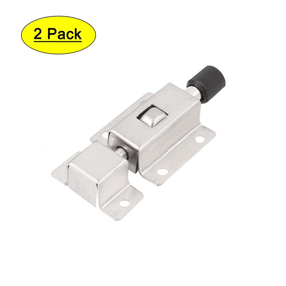 Door Spring Loaded Automatic Safely Push Button Bolt Latch 2pcs