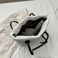 thumbnail image 2 of Bolso de mano con entramado de diamantes para mujer, bolso de invierno de ocio para niñas de color metálico (blanco), 2 of 8
