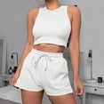 thumbnail image 2 of Bixock Women's Tank Top Shorts Set,Summer Active 2 Piece Outfit,Comfortable Leisure Color Sleeveless Crew Neck Top Outfit Set, 2 of 5