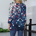thumbnail image 5 of 4th of July Shirts for Women Plus Size 3/4 Sleeve T Shirts Casual American Flag Print Tops Independence Day Patriotic Pullover USA 250th Anniversary Celebration Party Crew Neck Blouses Dark Blue L, 5 of 5
