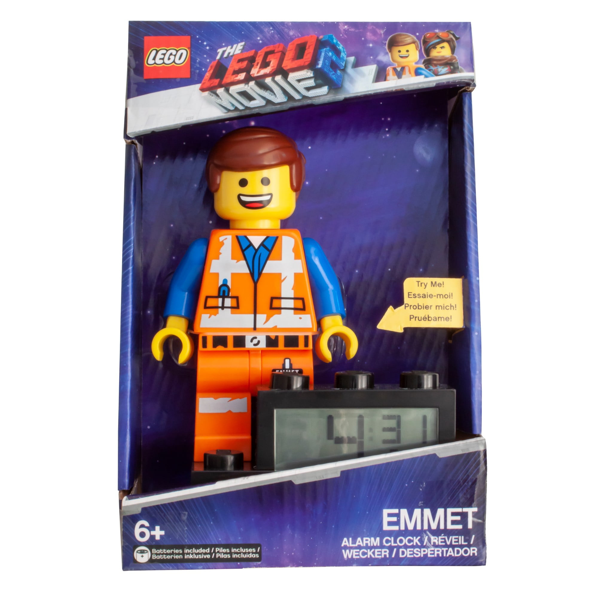 Clic Time LEGO Movie 2 Light Up Minifigure Alarm Clock Emmet Walmart