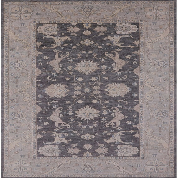 Ahgly Company Machine Washable Indoor Square Industrial Modern Rosy Brown Pink Area Rugs, 5' Square