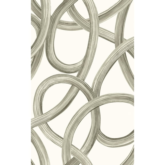 ohpopsi Calix White Twisted Geo Wallpaper, 19.7-in by 33-ft, 54.18 sq. ft.