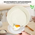 thumbnail image 3 of Juego de 5 piezas de Sartenes y Crepera, Batería de Cocina de Granito, Sartenes Antiadherentes, Libre de PFOS y PFOA, Apto Todo Tipo de Estufas (Crepera 28cm y Sartén 20cm/24cm) Blanco, 3 of 7