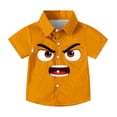 thumbnail image 3 of HOMADLES Kids Button Shirts Boys Summer Casual Graphic Tees Boys Lightweight Breathable T Shirts, Orange 7 T, 3 of 8