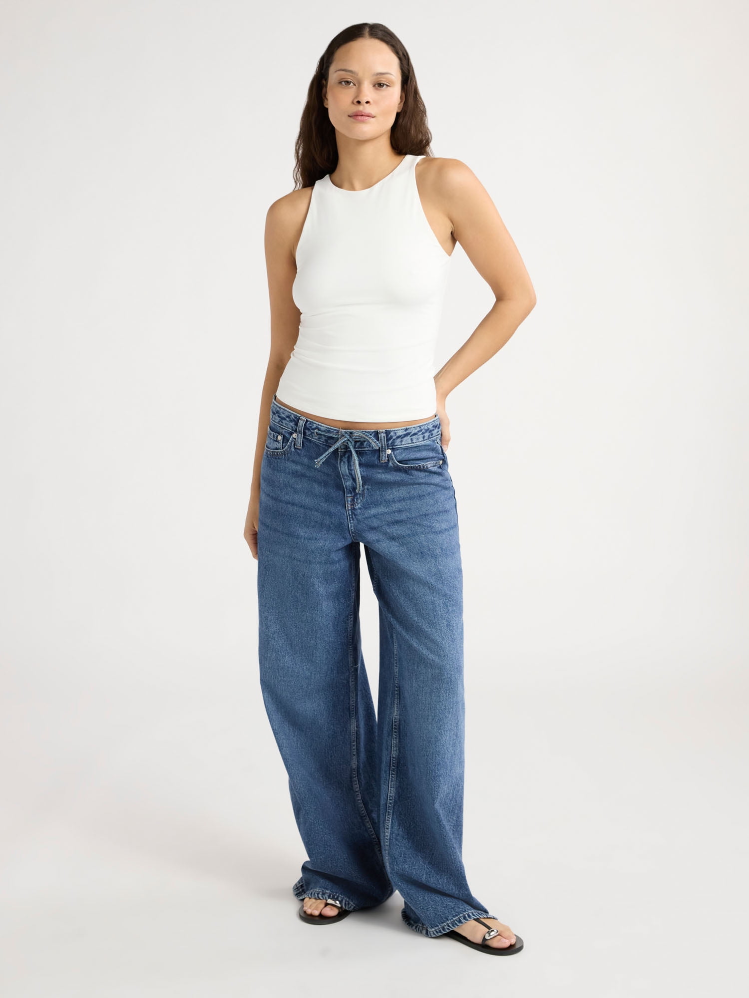 Scoop Women's High Neck Contour Tank Top, Sizes XS-XXL