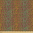 thumbnail image 2 of Ambesonne Rust Color Fabric by the Yard Upholstery, Branches Leafy Botany, 5 Yards, Laurel Green Amber, 2 of 5