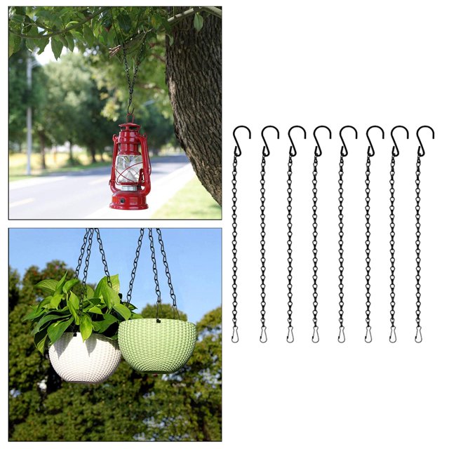 8 piezas de cadenas para cestas colgantes multiusos de 50cm, perchas para plantas de jardín, hechas de hierro resistente, Sturd CUTICAT Cadenas colgantes