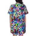 thumbnail image 3 of Naloa Colorful Tie Dye Stained Glass 2 Women's Short-Sleeved Pajama Set, Loungewear, Summer pajamas, Breathable Cozy - Medium, 3 of 9