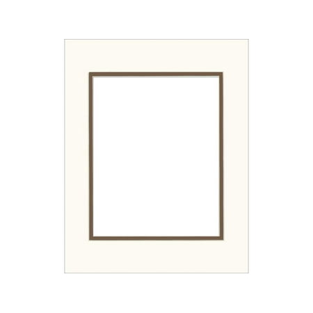 ADF Mat Dbl 11x14/8x10 CrmCore AntWhite/Chestnut