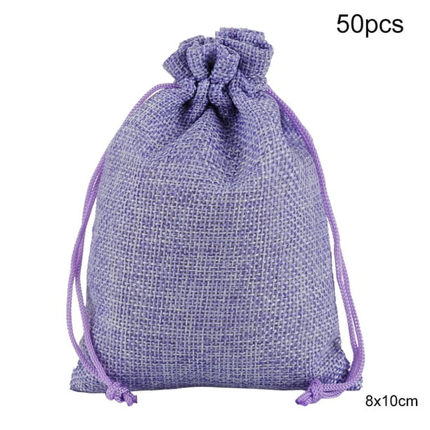 Advancent 50 Uds. Bolsa de lino con cordón organizador de joyas bolsa de almacenamiento de té portátil para el hogar Almacenamiento y organización del hogar violeta 8x10cm Advancent HA5722-19