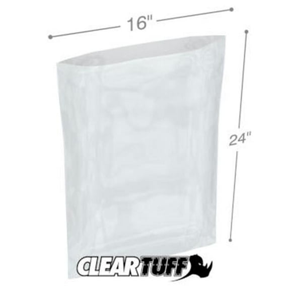 International Plastics PB11624 16 x 24 in. Clear Poly Bags, 0.00125 Gauge - Case of 1000