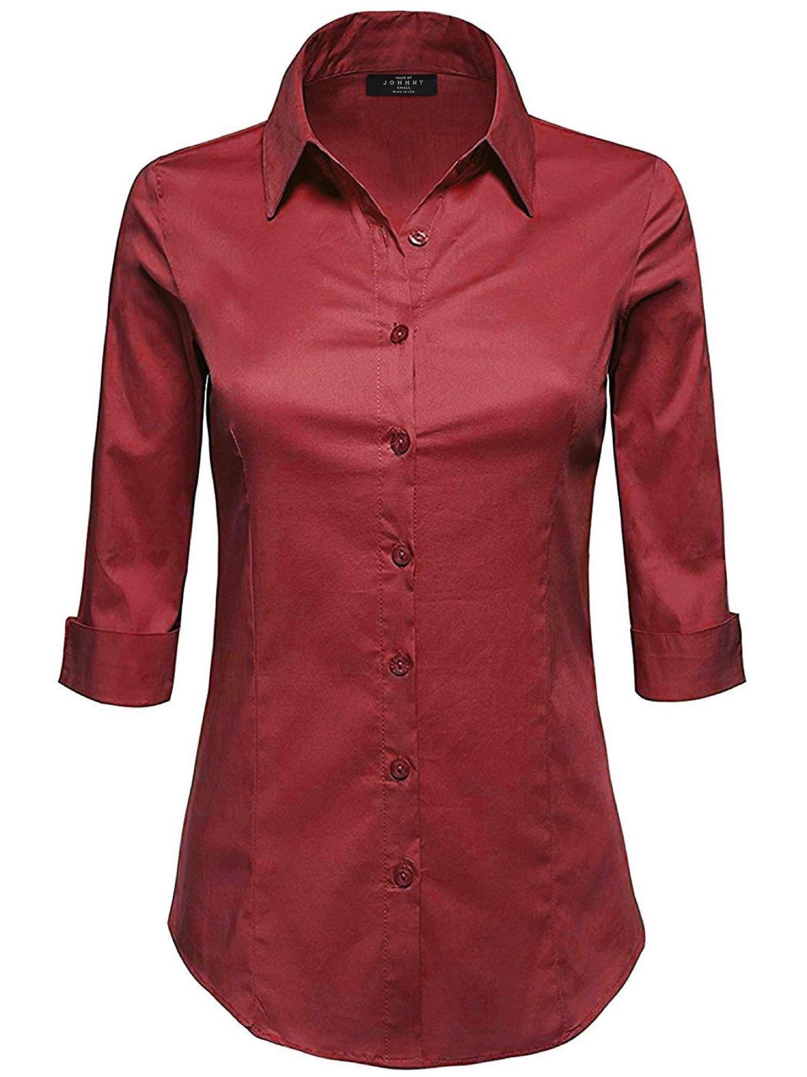 red button down dress shirt womens