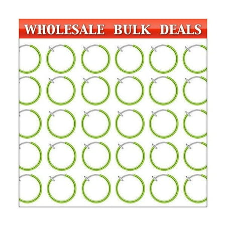 

200 Non-Piercing Green Spring Hoops (8mm) - Bulk25