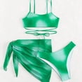 thumbnail image 3 of Soidarity Conjunto de triángulo traje de baño playa Sexy Chic y colores vibrantes conjunto de tres piezas triangular Mujer Traje de baño Azul, 3 of 6