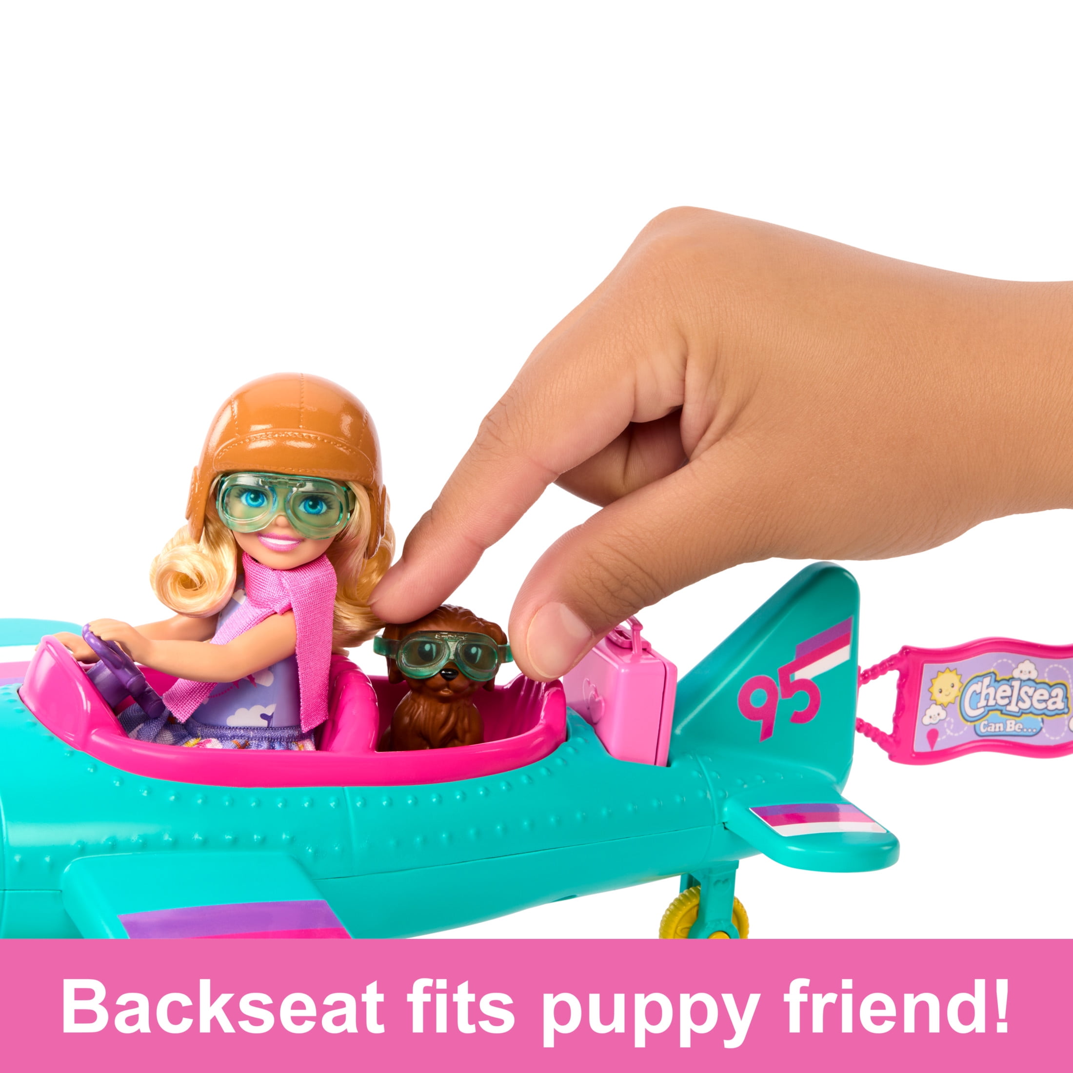 Barbie Chelsea Can Be... Plane Doll & Playset, 2-Seater Aircraft with Spinning Propellor & 7 Accessories