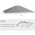 thumbnail image 3 of CoSoTower 10' X 13' Gazebo Canopy Replacement, Outdoor Gazebo Cover Top Roof Replacement with Vents and Drain Holes, (Top Cover Only), Light Gray, 3 of 8
