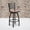 Cherry Wood Seat/Black Metal Frame, variant on Emma + Oliver 2 Pack Black Ladder Back Swivel Metal Barstool - Burgundy Vinyl Seat