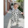 thumbnail image 3 of BemeyourBBs Toddler Dog Costume Romper Black Spotted Print Zipper Hooded Jumpsuit, 3 of 9