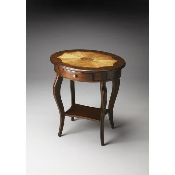 Jeanette Plantation Cherry Oval Accent Table