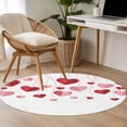 thumbnail image 5 of Valentine's Day Large Area Rugs for Bedroom Living Room, Soft Non Slip Carpet Bedside Rug, Pink Red Love Sweet Falling Heart Romantic Round Floor Cover Kitchen Accent Rug 4' for Dining Room/Office, 5 of 9