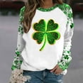 thumbnail image 5 of Mifsaly Women St Patricks Sweatshirt Shamrock Graphic Loose Tunic Shirt Crewneck Long Sleeve Blouse Funny Festival Casual Pullover Tops Travel Going Out Party Spring T-Shirts Outfits XXL, 5 of 5