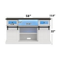 thumbnail image 3 of TV Stand for 65 TV with LED Lights, Modern Farmhouse Wood Entertainment Center with Sliding Barn Door for Living Room, White, 3 of 8