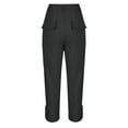 thumbnail image 5 of Yuanlook Women's Dress Pants Business Casual Work Outfits Slim Fit Straight Leg Stretch Trousers - Black - XL, 5 of 9