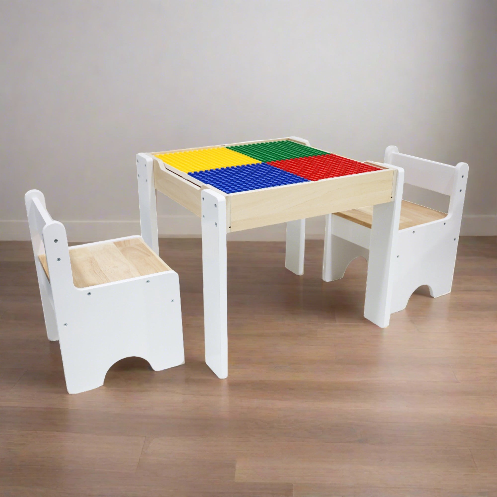 Teamson Kids Multi-Activity Table with Reversible Tabletop & Chairs Set