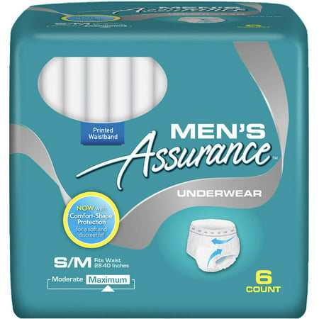 Assurance for Men Maximum Absorbency Protective Underwear, Small/Medium ...