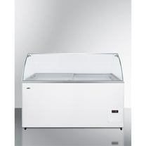 Ice cream chest freezer with glass sneeze guard (ships unassembled)