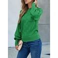 thumbnail image 6 of Eytino Sweater for Women Casual Crewneck Long Sleeve Sweaters Checkered Knit Pullover Tops Fall Sweater Dark Green Size L, 6 of 8