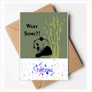 China Chengdu Panda Food Welcome Back Greeting Cards Envelopes Blank