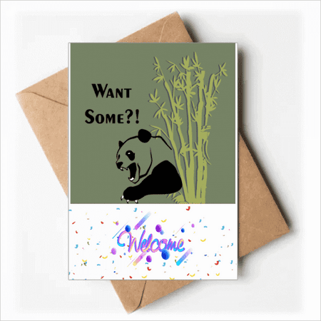 China Chengdu Panda Food Welcome Back Greeting Cards Envelopes Blank