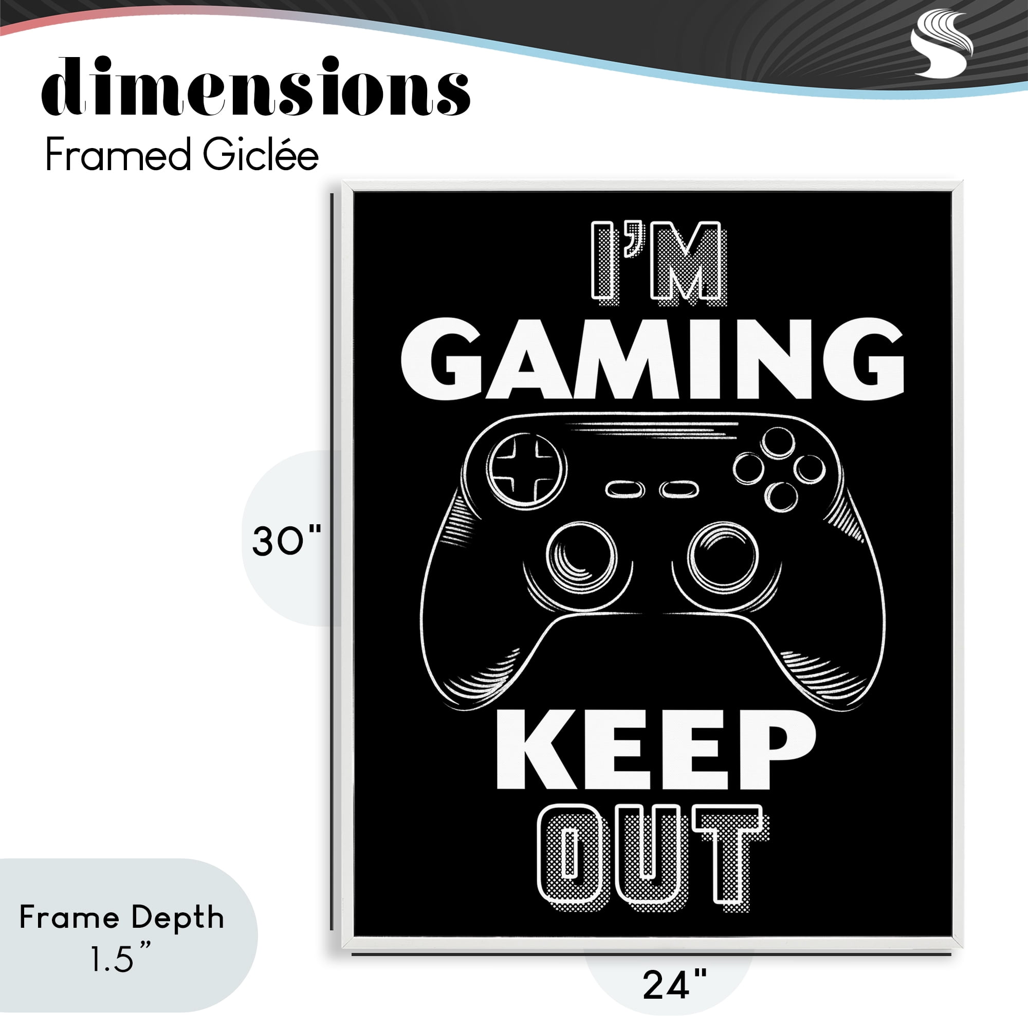 Stupell Industries I'm Gaming Keep Out White Framed Giclee Art, design by Marcus Prime
