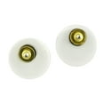 thumbnail image 4 of Iridescent Stripes White Kabibe and Blue Hammer Shell Round Stud Earrings, 4 of 5