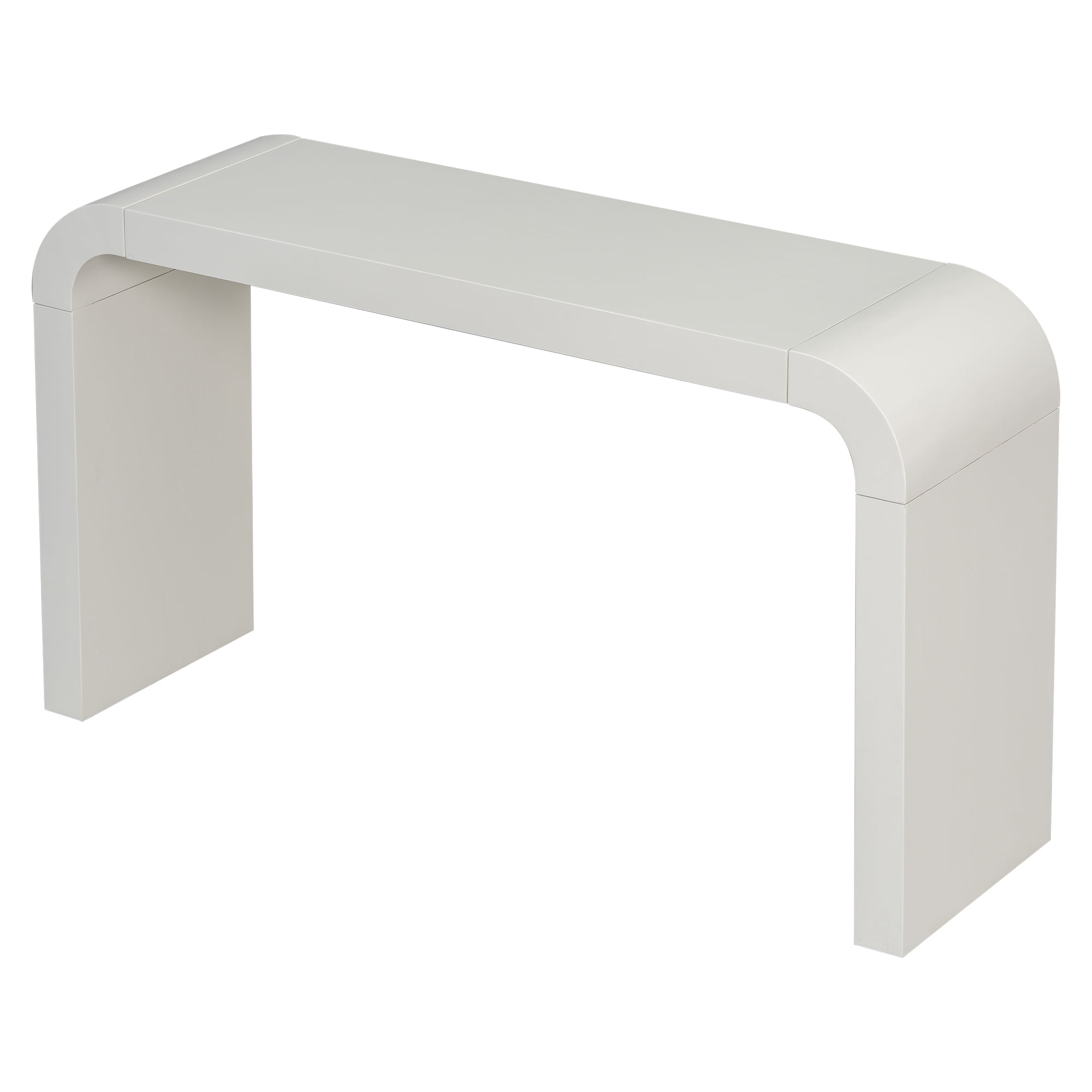 Euroco 55" Long Console Table Sofa Table,Minimalist Acacia Vneer Entryway Table with 2 Legs Suitable for Narrow Spaces and Living Room,White