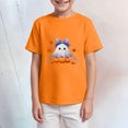 thumbnail image 5 of Ulanda Toddler Baby Girl Halloween Shirt Cute Ghost T-Shirt for Kids Short Sleeve Tee Fall Tops (Orange, 3-4 Years), 5 of 6