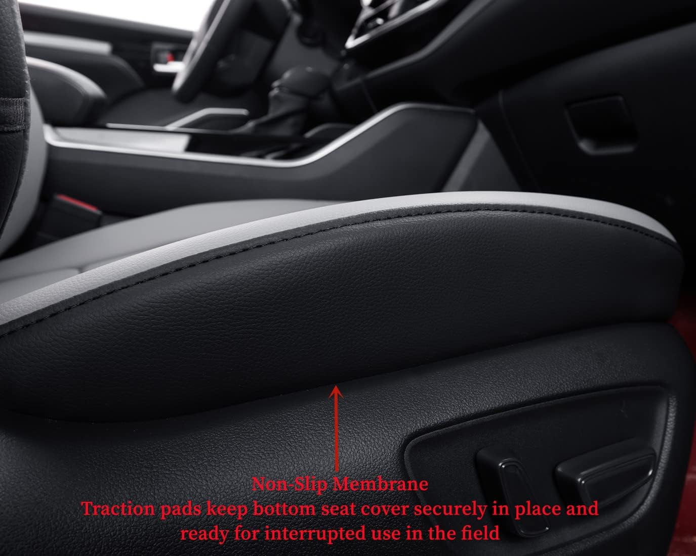 Coverdream Custom Fit Highlander Car Seat Covers for Toyota Highlander SUV 2020-2026 Three Row,2nd-Row 40/60 Split,Breathable Leather Auto Seat Covers(Full Set,Black/Gray)