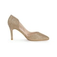 thumbnail image 3 of BLISSFUL STEP Glitter Pointed Toe Stiletto Heels Pumps for Women Gold 7, 3 of 7