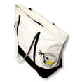 thumbnail image 3 of Eco Playa Del Caribe Deluxe Zipper Top Canvas Beach Boat Bag - Custom Personalization Available (Natural - Black Trim - No Embroidery), 3 of 4
