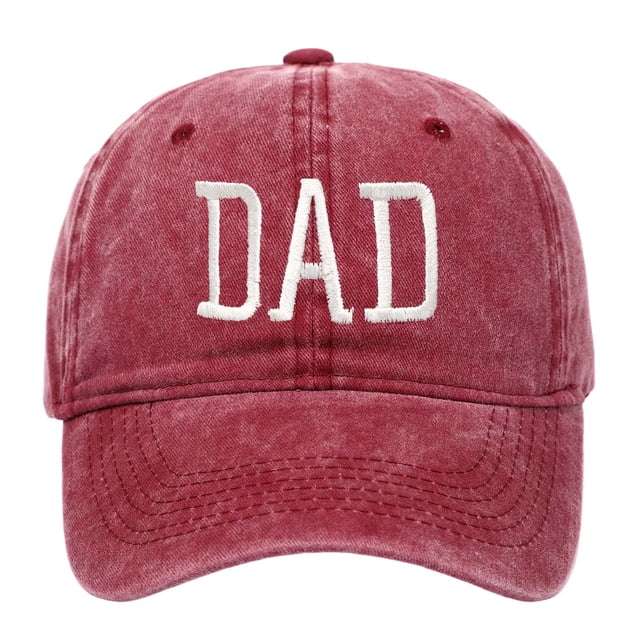 Aocisk Fathers Day DAD Embroidered Baseball Cap Custom Printed Design For Dad Wine One Size