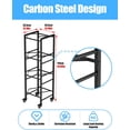 thumbnail image 3 of 4-tier 5-gallon water bucket support with 4 locking wheels - movable casters water bottle support organizer, heavy-duty kitchen office garage water storage rack dispenser/black, 3 of 4
